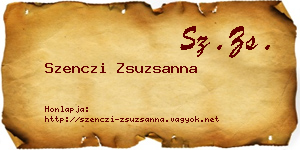 Szenczi Zsuzsanna névjegykártya