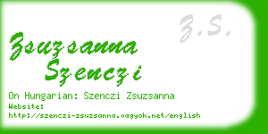 zsuzsanna szenczi business card